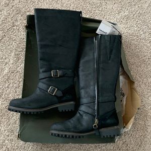 New Timberland Black Waterproof Size 7.5 Wide Stretch Calf